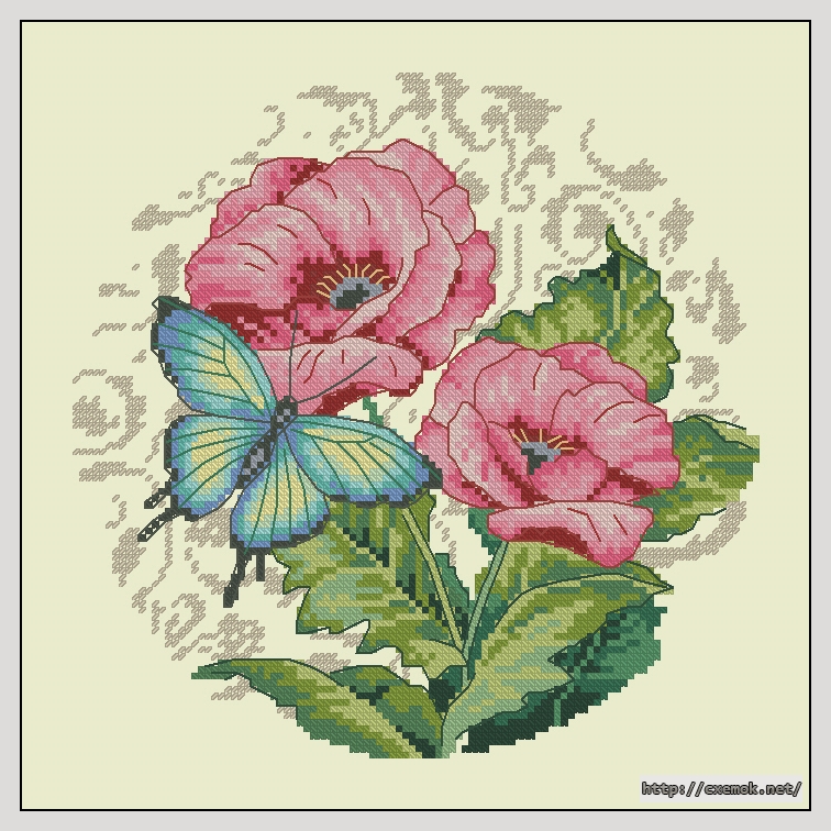 Download embroidery patterns by cross-stitch  - Butterfly beauty, author 