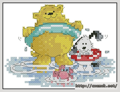 Download embroidery patterns by cross-stitch  - Archie and spot on the beach, author 