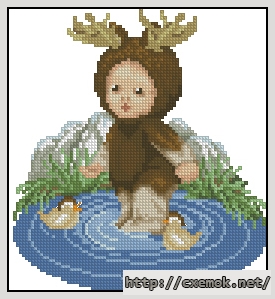 Download embroidery patterns by cross-stitch  - Moose baby, author 