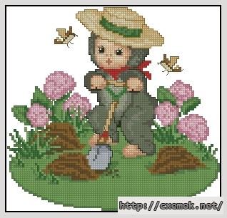 Download embroidery patterns by cross-stitch  - Mole baby, author 