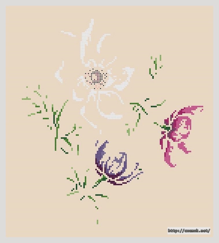 Download embroidery patterns by cross-stitch  - Anemones, author 