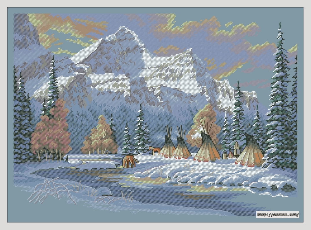Download embroidery patterns by cross-stitch  - Early snow, author 