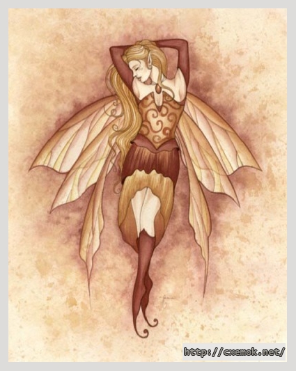 Скачать схемы вышивки нитками / крестом  - Gemstone fairy—amber, автор 