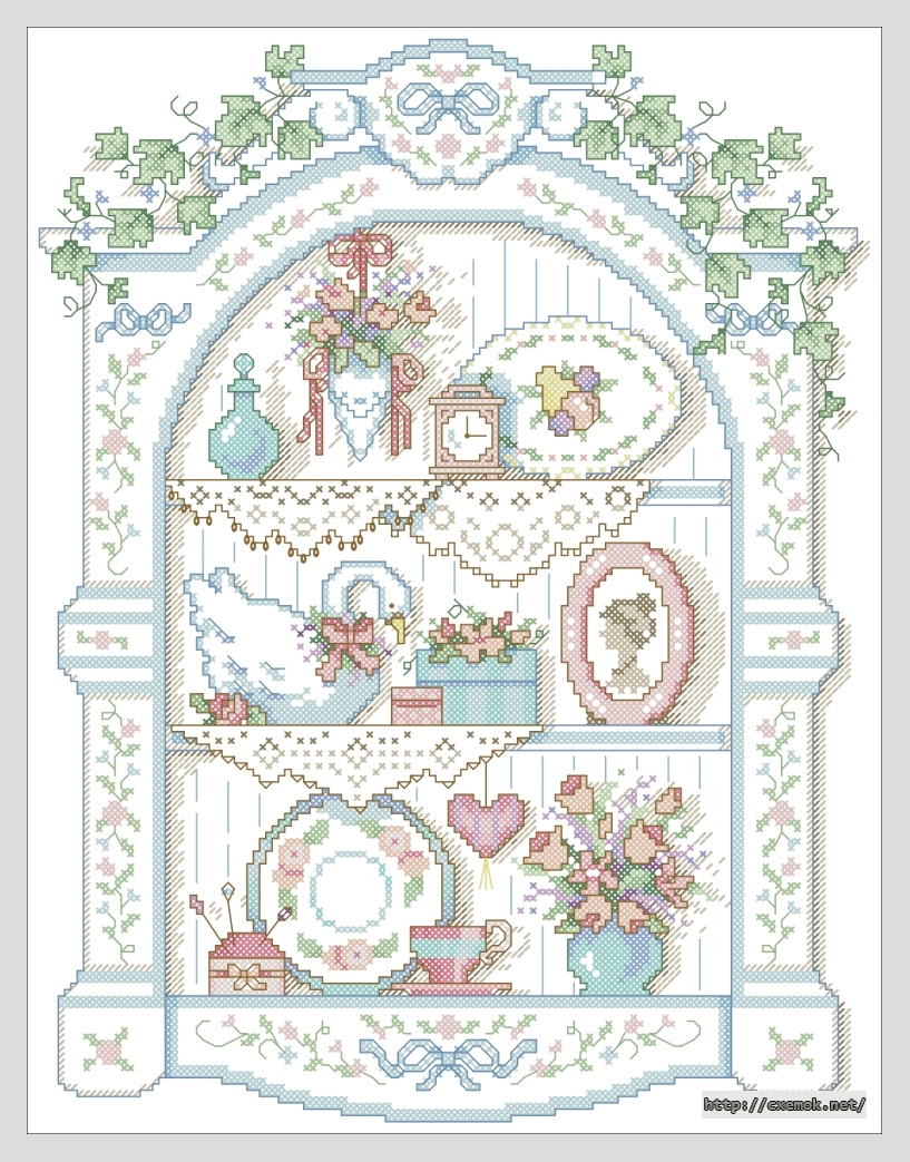 Download embroidery patterns by cross-stitch  - Victorian shelf, author 