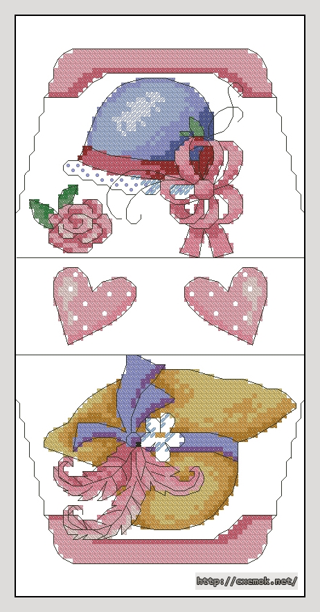 Download embroidery patterns by cross-stitch  - Шляпки