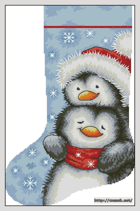 Download embroidery patterns by cross-stitch  - Hugging penguins, author 