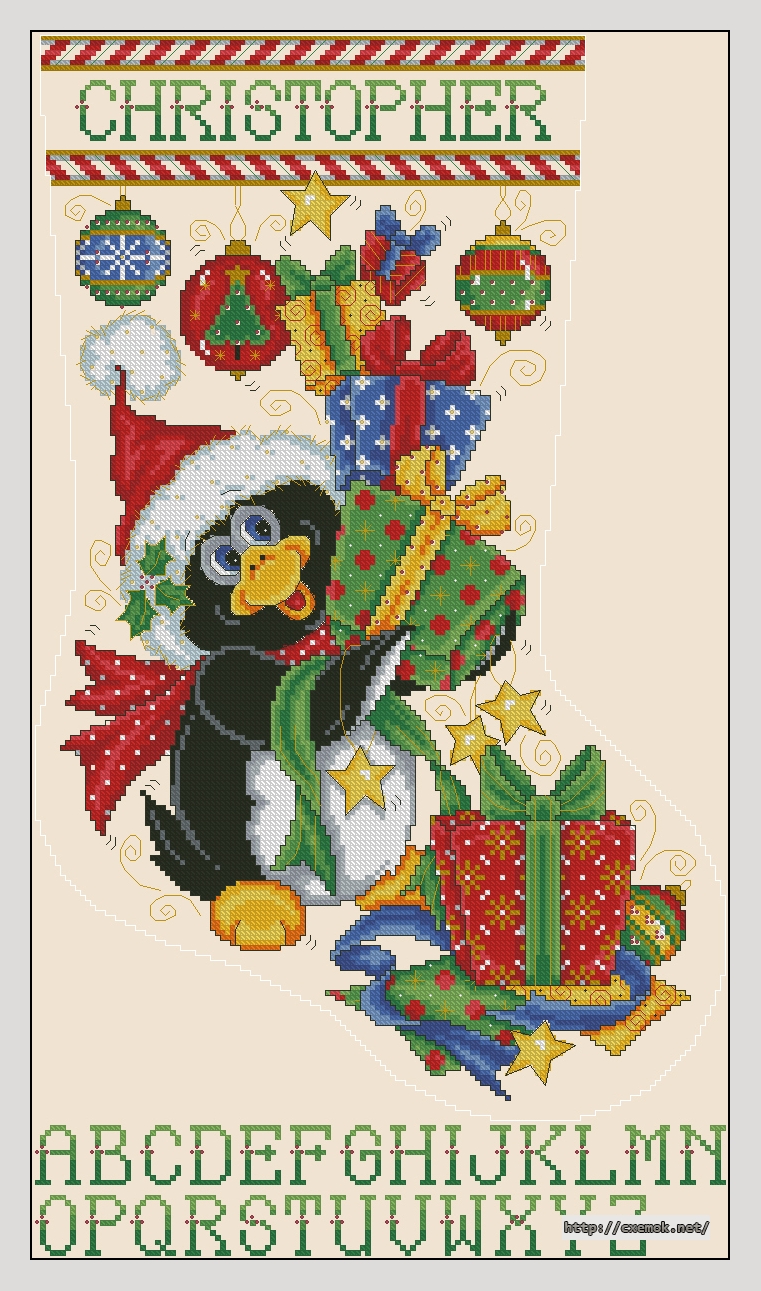 Download embroidery patterns by cross-stitch  - Penguin, author 