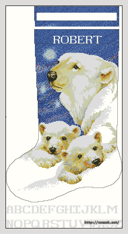 Скачать схему вышивки нитками Polar Bear, автор 
