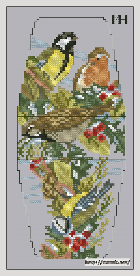 Download embroidery patterns by cross-stitch  - Птички, author 