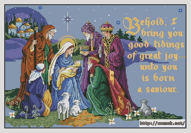 Download embroidery patterns by cross-stitch  - Behold a savioour, author 