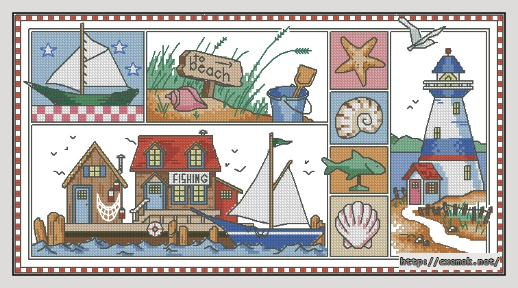 Download embroidery patterns by cross-stitch  - High tide, author 