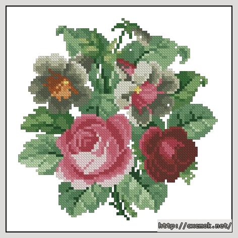 Download embroidery patterns by cross-stitch  - Bouquet, author 
