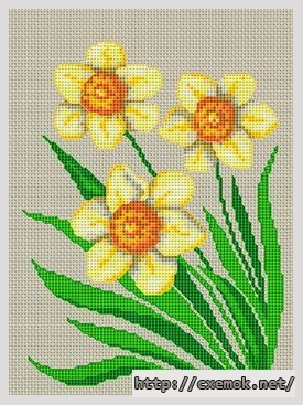 Download embroidery patterns by cross-stitch  - Trois fleurs, author 