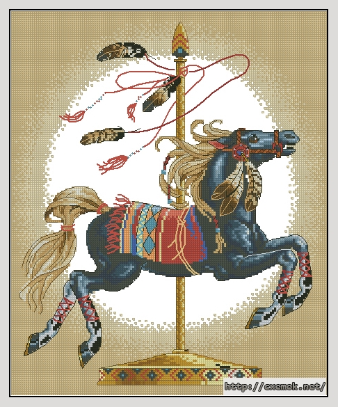Download embroidery patterns by cross-stitch  - Southwest carousel, author 