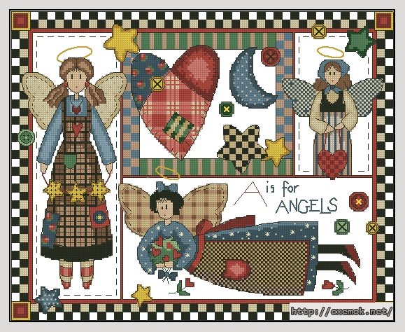 Download embroidery patterns by cross-stitch  - Calico angels, author 