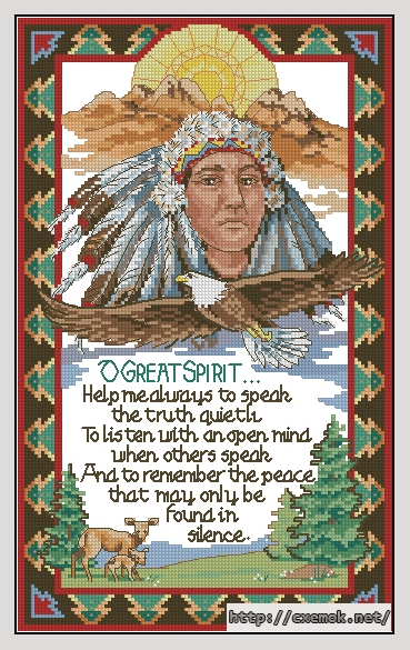 Download embroidery patterns by cross-stitch  - O great spirit, author 