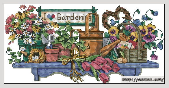 Download embroidery patterns by cross-stitch  - I love gardening, author 