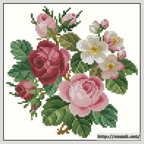 Download embroidery patterns by cross-stitch  - Rose medley