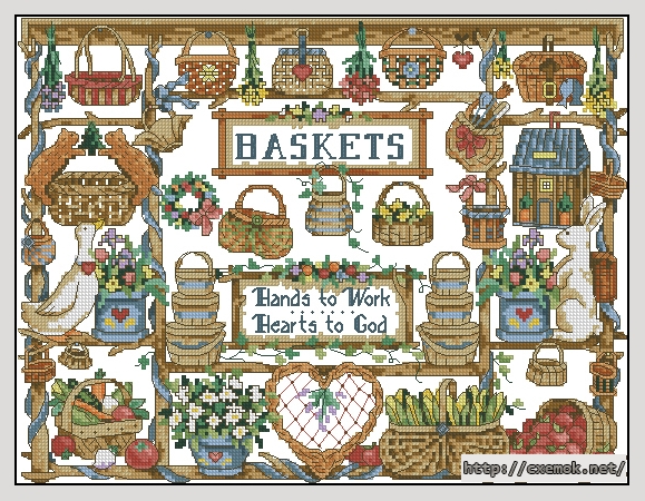 Скачать схему вышивки нитками Basket collections, автор 