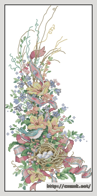 Download embroidery patterns by cross-stitch  - Secluded nest, author 