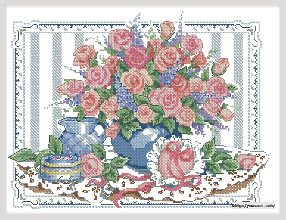 Download embroidery patterns by cross-stitch  - Petals and pearls, author 