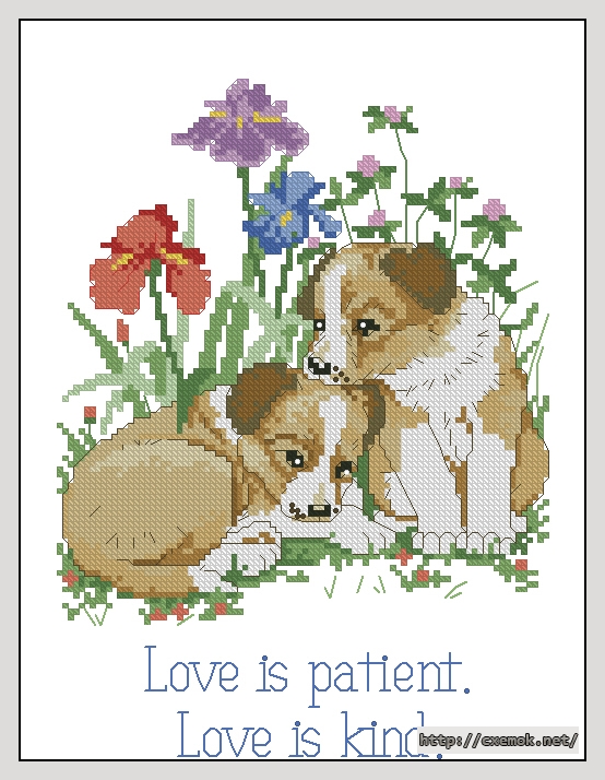 Download embroidery patterns by cross-stitch  - Love is patient, author 