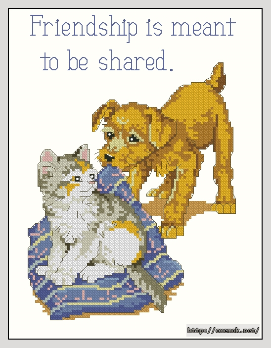 Download embroidery patterns by cross-stitch  - Friendship is meant, author 