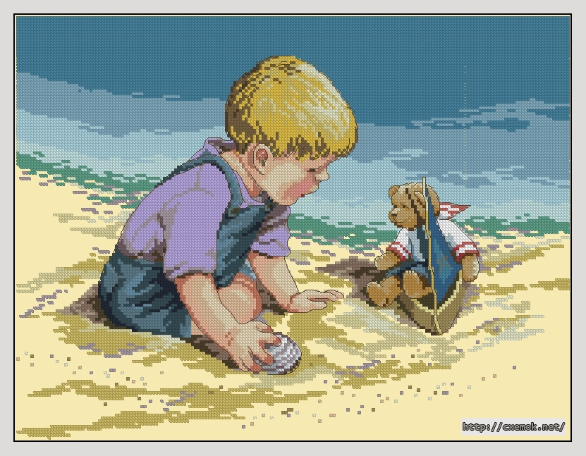 Download embroidery patterns by cross-stitch  - Seashore fun, author 