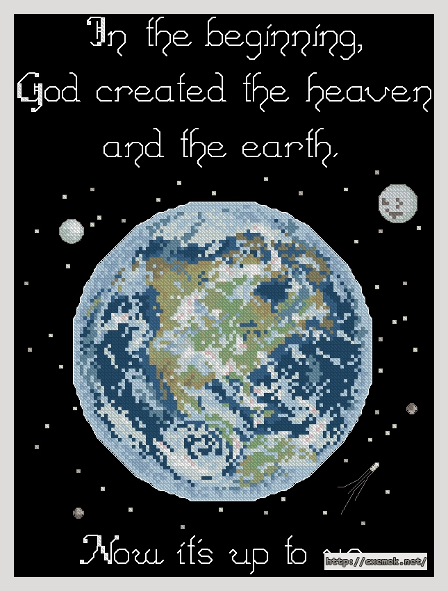 Скачать схему вышивки нитками Heavenly View of Planet Earth