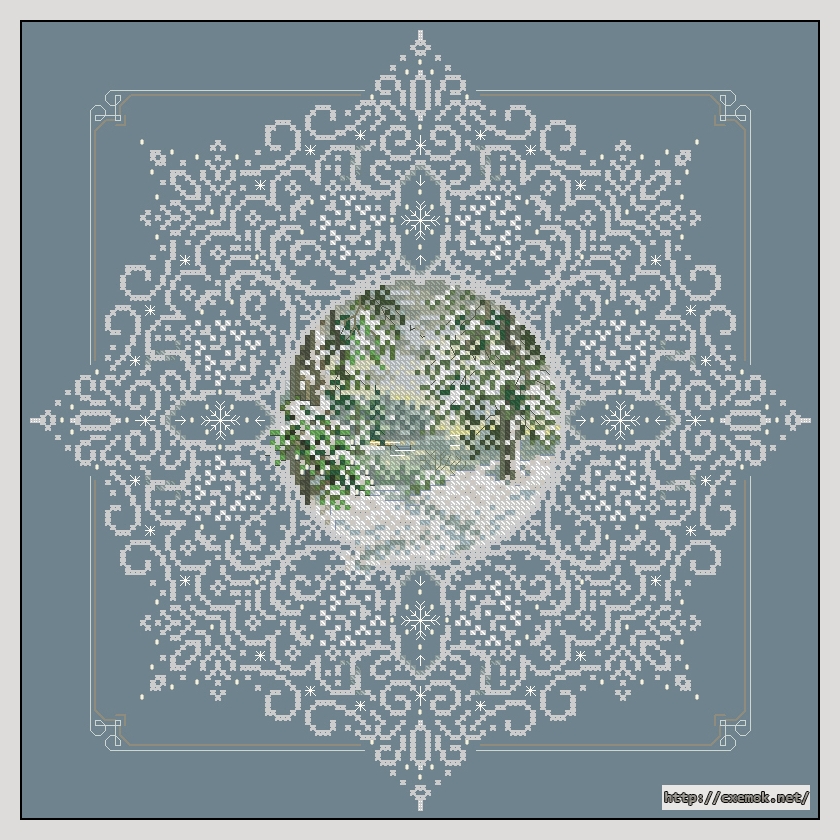 Download embroidery patterns by cross-stitch  - Homeward trail in winter, author 