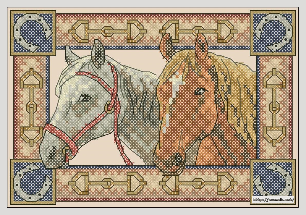 Download embroidery patterns by cross-stitch  - Equine pair, author 
