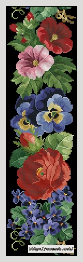 Download embroidery patterns by cross-stitch  - Flower border, author 