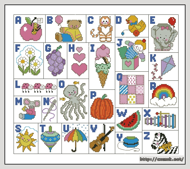 Download embroidery patterns by cross-stitch  - Alphabet fun — abc sampler, author 