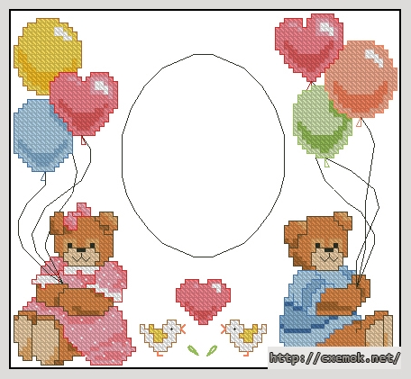 Download embroidery patterns by cross-stitch  - Photo frame, author 