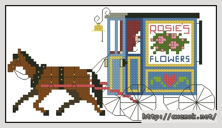 Завантажити схеми вишивки нитками / хрестом  - Rosie''s flowers, автор 