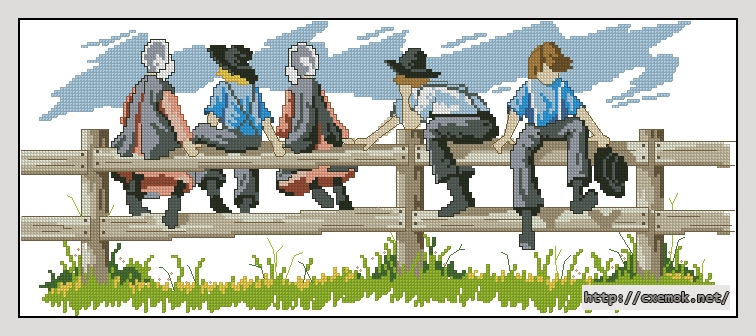 Download embroidery patterns by cross-stitch  - Fence sitting, author 