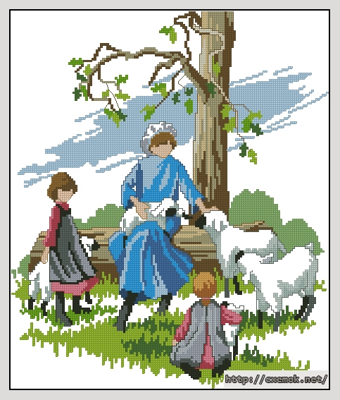 Download embroidery patterns by cross-stitch  - Lamb tales, author 