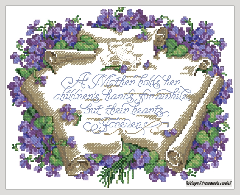 Download embroidery patterns by cross-stitch  - A mother''s heart, author 