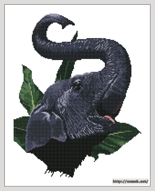 Download embroidery patterns by cross-stitch  - Indian elephant