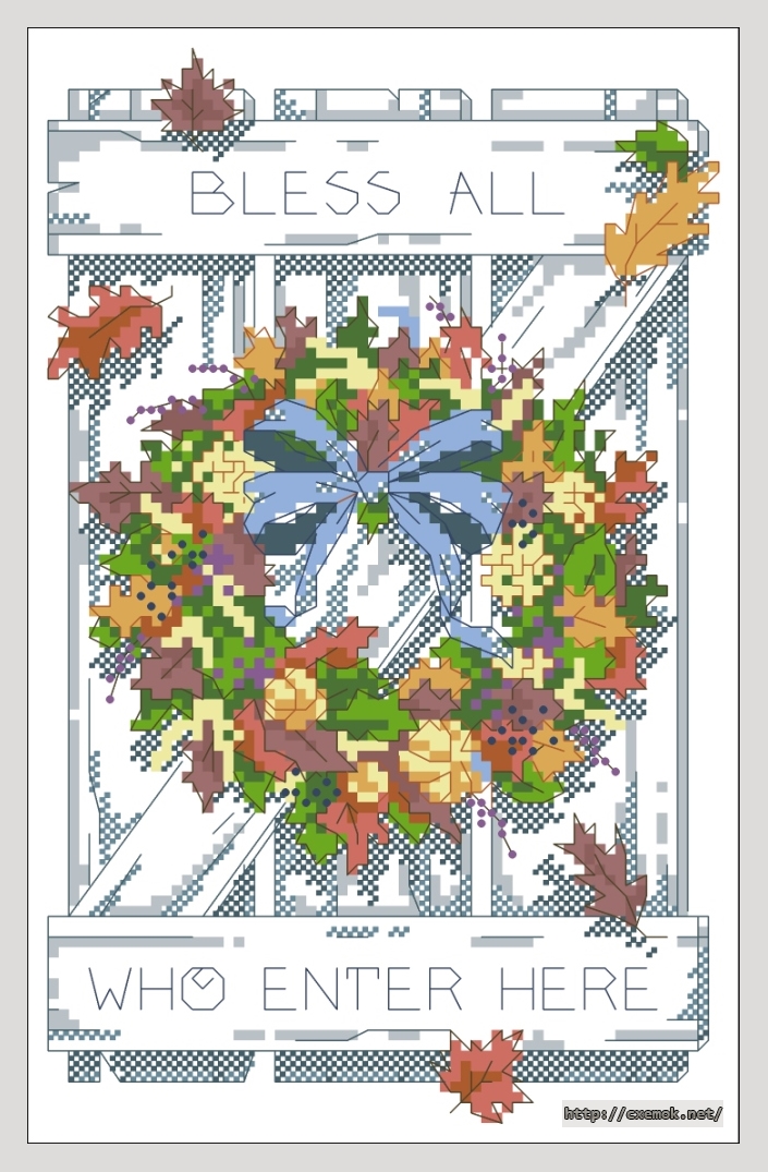 Download embroidery patterns by cross-stitch  - Bless all, author 