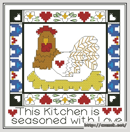 Download embroidery patterns by cross-stitch  - This kitchen is seasoned, author 