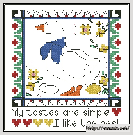 Download embroidery patterns by cross-stitch  - My tastes are simple, author 