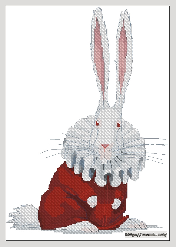 Завантажити схеми вишивки нитками / хрестом  - Белый кролик, автор 