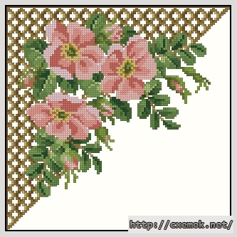 Download embroidery patterns by cross-stitch  - Wild roses corner, author 