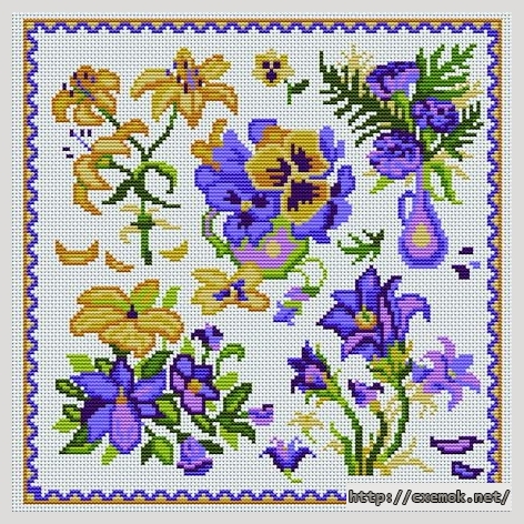 Download embroidery patterns by cross-stitch  - En jaune et violet, author 