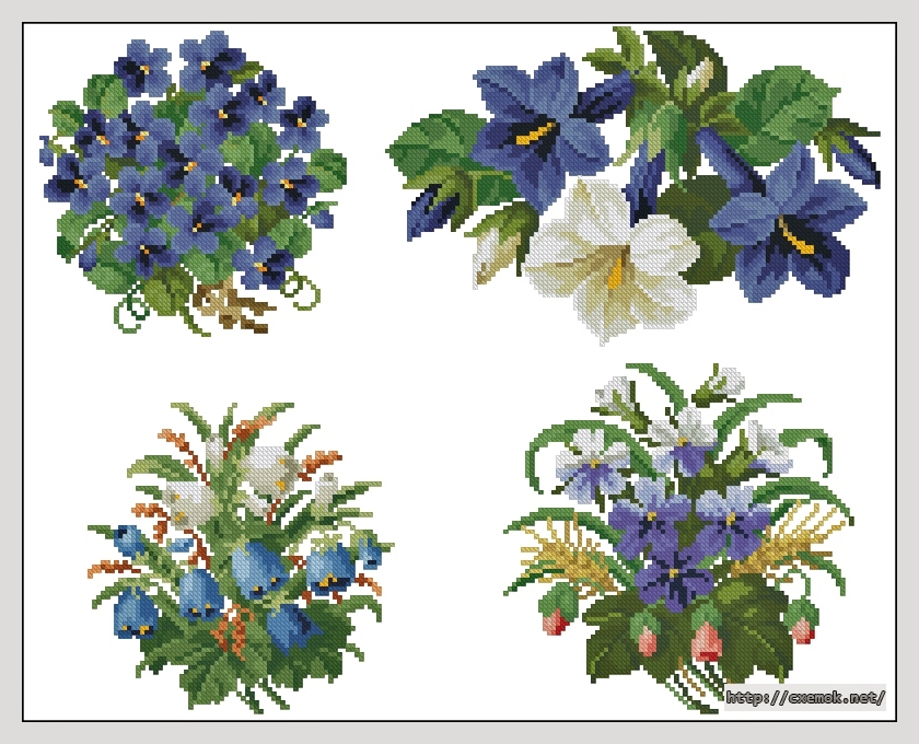 Download embroidery patterns by cross-stitch  - Floral collection, author 