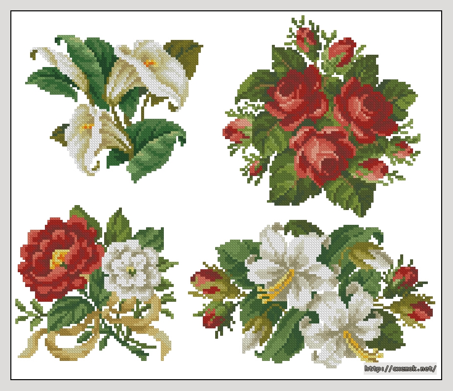 Download embroidery patterns by cross-stitch  - Floral collection, author 