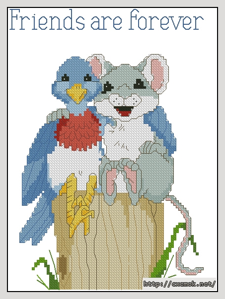 Download embroidery patterns by cross-stitch  - Friends are forever, author 
