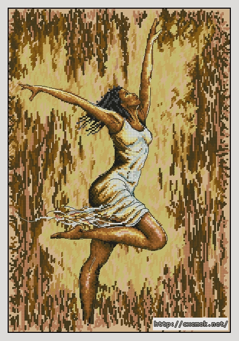 Скачать схему вышивки нитками Dance of Joy 1, автор 