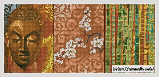 Завантажити схеми вишивки нитками / хрестом  - Buddha panel, автор 